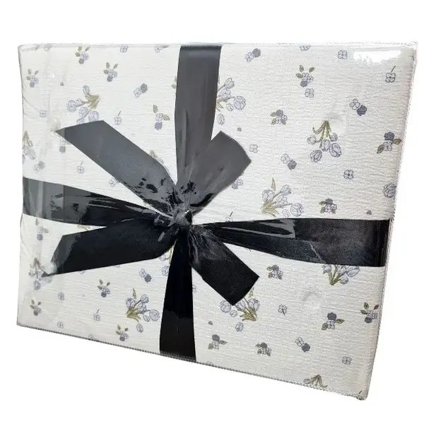 Lenjerie cu elastic 180x200 Creponata Flowers V11 6 Piese (Finet)