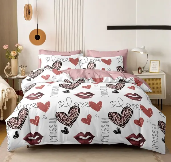 Lenjerie cu Elastic 180x200 Passion Bloom (Bumbac Satinat)