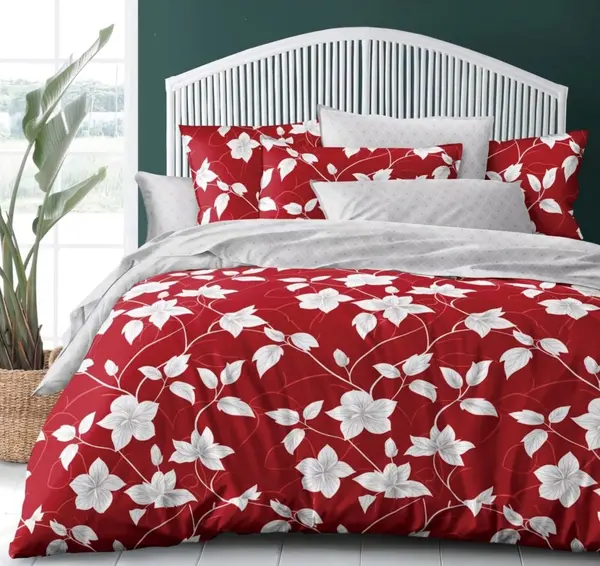 Lenjerie cu Elastic 180x200 Red Whisper (Bumbac Satinat)