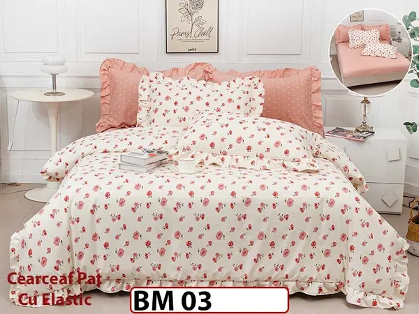 Lenjerie Cu Elastic din Bumbac Finetat cu volanase - BM 03