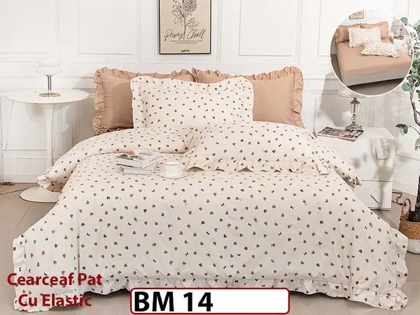 Lenjerie Cu Elastic din Bumbac Finetat cu volanase - BM 14