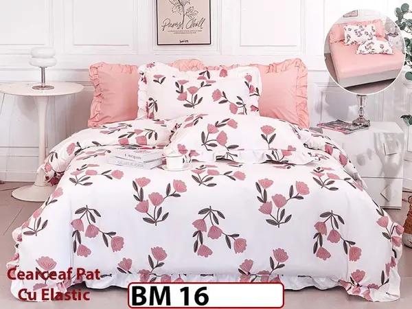 Lenjerie Cu Elastic din Bumbac Finetat cu volanase - BM 16