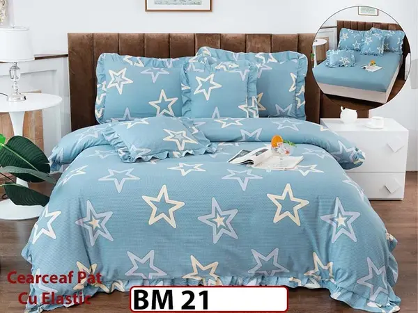 Lenjerie Cu Elastic din Bumbac Finetat cu volanase - BM 21