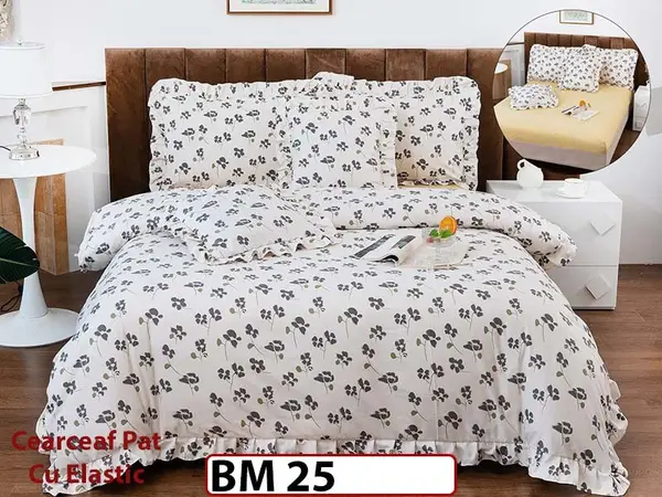 Lenjerie Cu Elastic din Bumbac Finetat cu volanase - BM 25