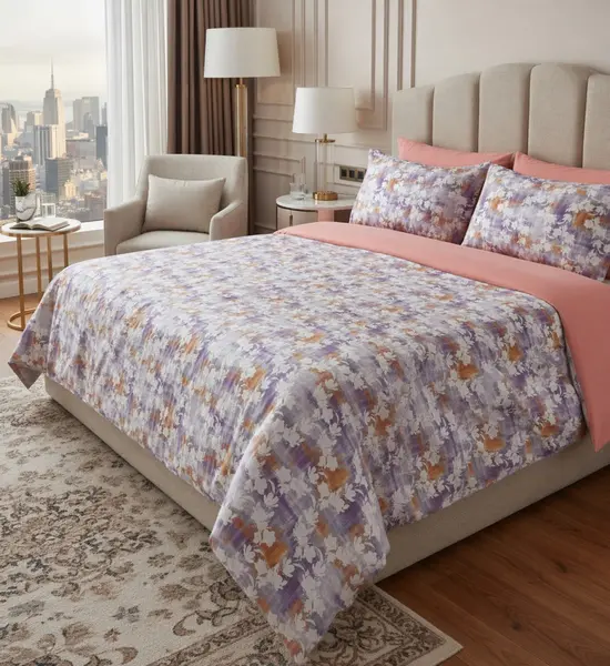Lenjerie de pat Cotton Pro 100% bumbac – imprimare digitală (Orchid Mist)