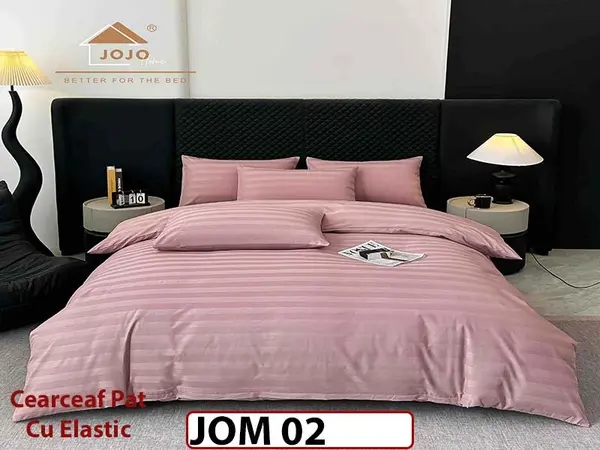 Lenjerie de pat Damasc 100% Bumbac 6 Piese - JOM 02