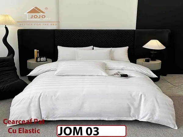 Lenjerie de pat Damasc 100% Bumbac 6 Piese - JOM 03