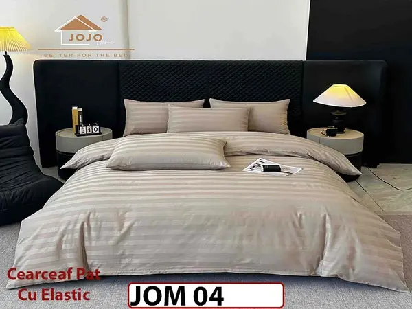 Lenjerie de pat Damasc 100% Bumbac 6 Piese - JOM 04
