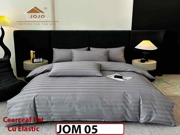 Lenjerie de pat Damasc 100% Bumbac 6 Piese - JOM 05