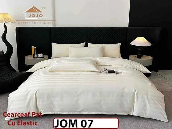 Lenjerie de pat Damasc 100% Bumbac 6 Piese - JOM 07