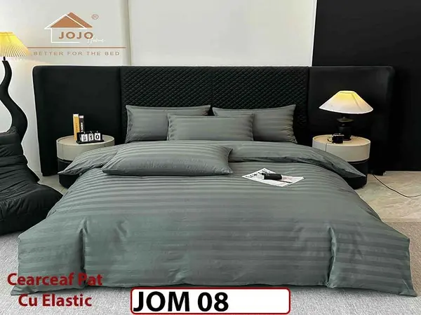 Lenjerie de pat Damasc 100% Bumbac 6 Piese - JOM 08