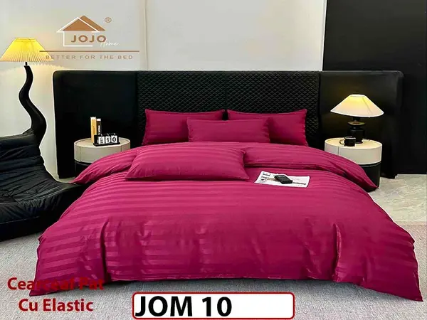 Lenjerie de pat Damasc 100% Bumbac 6 Piese - JOM 10