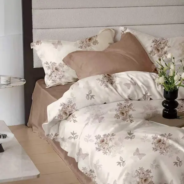 Lenjerie de pat din finet 6 piese Somnart cearceaf de pat clasic 230 x 250 cm Extra, Vanilla Bloom