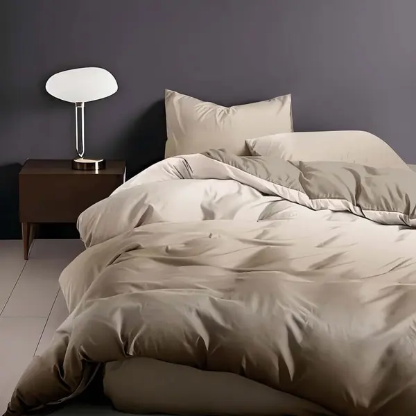 Lenjerie de pat din finet Somnart 4 piese Enjoy Life, cearceaf de pat clasic 230 x 220 cm Champagne Silk