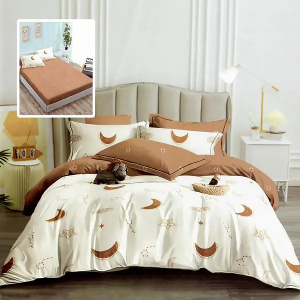 Lenjerie de pat din finet Somnart 6 piese, cearceaf de pat cu elastic Extra