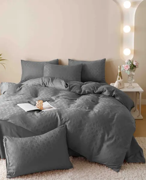 Lenjerie de Pat Dublu Jacquard Finetat Premium, 6 Piese, 230x250 cm