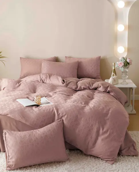 Lenjerie de Pat Dublu Jacquard Finetat Premium, 6 Piese, 230x250 cm
