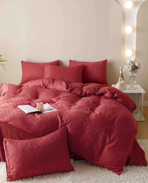 Lenjerie de Pat Dublu Jacquard Finetat Premium, 6 Piese, 230x250 cm