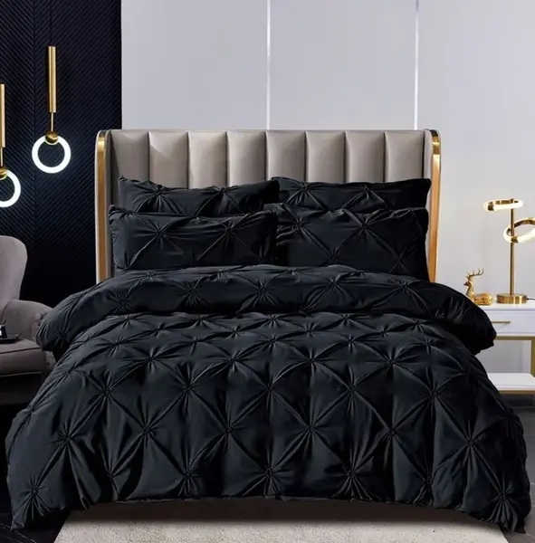 Lenjerie de Pat Finet Premium, 6 Piese, cu Pliuri Brodate