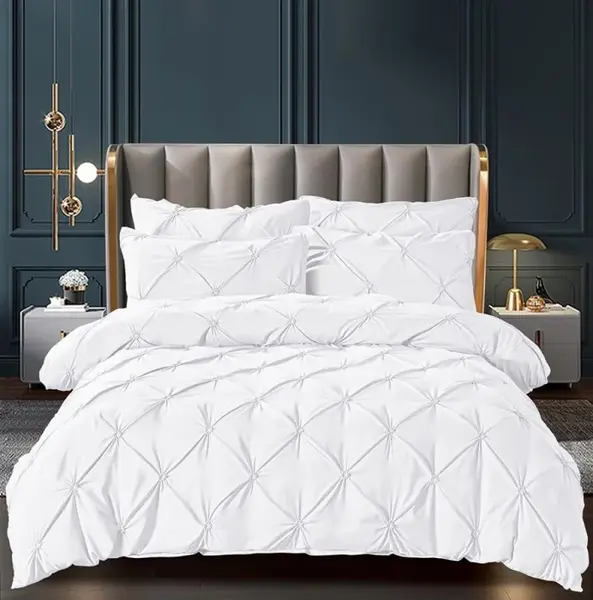 Lenjerie de Pat Finet Premium, 6 Piese, cu Pliuri Brodate