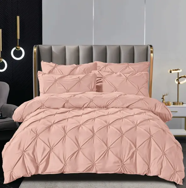 Lenjerie de Pat Finet Premium, 6 Piese, cu Pliuri Brodate