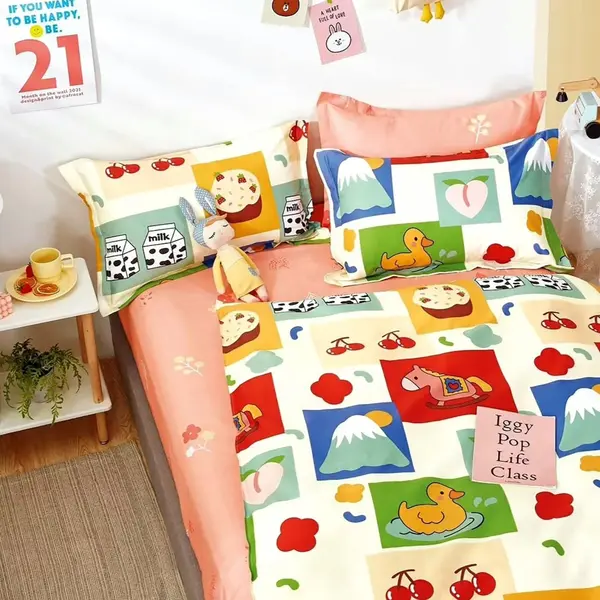 Lenjerie de pat Percale 1P, 3 piese, cearceaf pat clasic 160cm x 240cm, cearceaf pilota 150cm x 220cm, 1 fata perna 50 x 70, PRC29