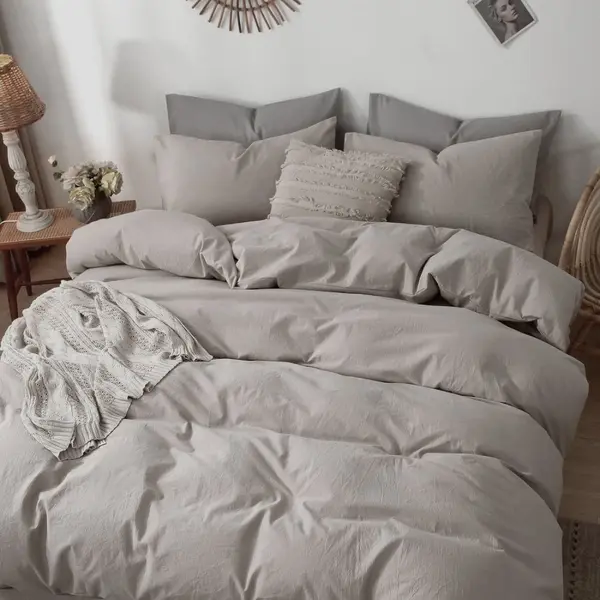 Lenjerie de pat Percale 1P Somnart 3 piese, cearceaf de pat clasic 160 x 240 cm bej