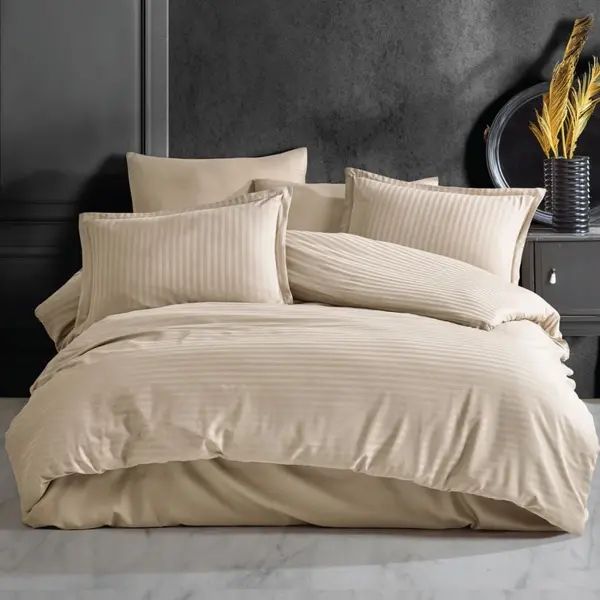 Lenjerie de pat Somnart, din bumbac, 3 piese 160 x 240 cm cappucino