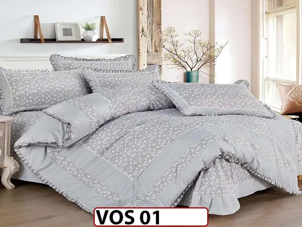 Lenjerie DELUXE din Bumbac Finetat cu volanase - VOS 01