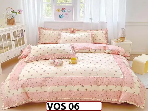 Lenjerie DELUXE din Bumbac Finetat cu volanase - VOS 06