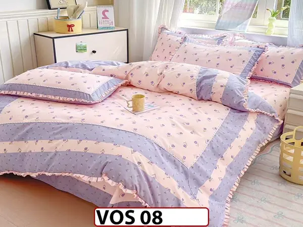 Lenjerie DELUXE din Bumbac Finetat cu volanase - VOS 08