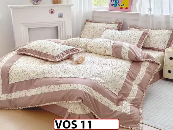 Lenjerie DELUXE din Bumbac Finetat cu volanase - VOS 11