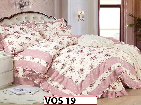 Lenjerie DELUXE din Bumbac Finetat cu volanase - VOS 19