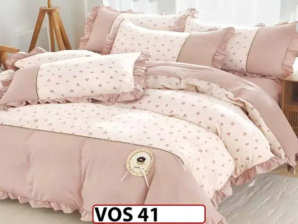 Lenjerie DELUXE din Bumbac Finetat cu volanase - VOS 41