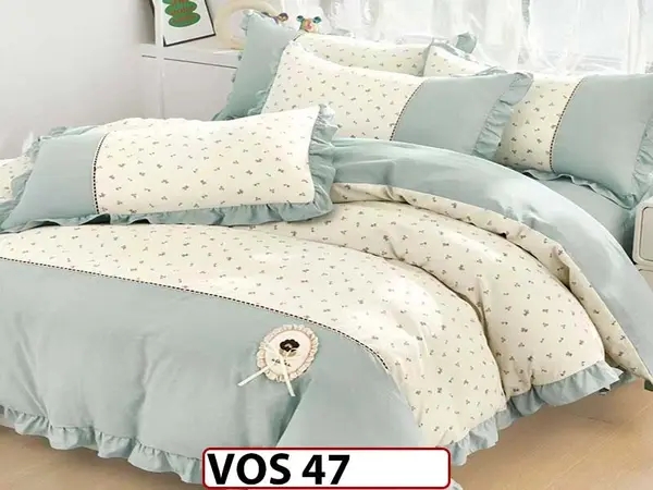 Lenjerie DELUXE din Bumbac Finetat cu volanase - VOS 47