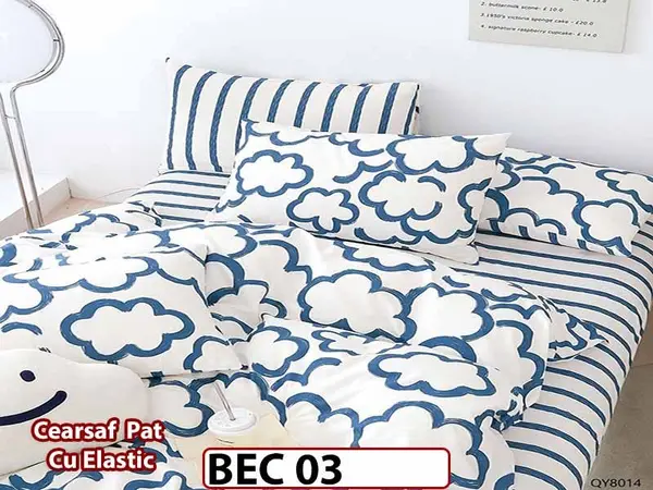 Lenjerie din bumbac 100% 4 Piese cu Elastic - BEC 03