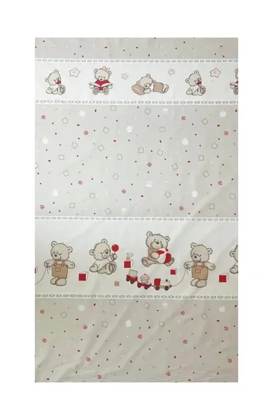 Lenjerie din bumbac cu 5 piese pentru saltea 140x70 cm Beberoyal BearsToys Bej