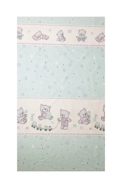 Lenjerie din bumbac cu 5 piese pentru saltea 140x70 cm Beberoyal BearsToys Turcoaz