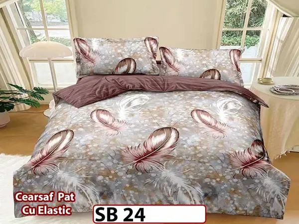 Lenjerie din bumbac Satinat 4 piese Pucioasa cu Elastic - SB 24
