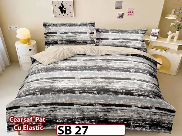 Lenjerie din bumbac Satinat 4 piese Pucioasa cu Elastic - SB 27