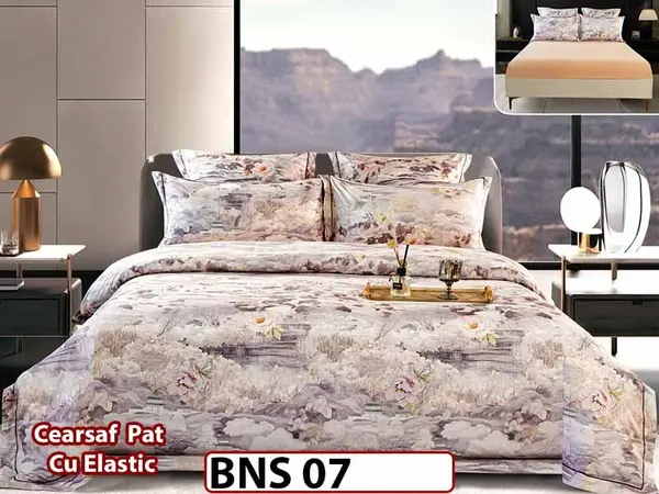 Lenjerie din Bumbac Satinat Gros 6 Piese - BNS 07