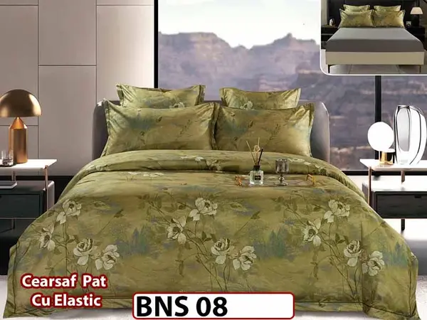 Lenjerie din Bumbac Satinat Gros 6 Piese - BNS 08