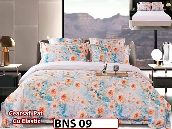 Lenjerie din Bumbac Satinat Gros 6 Piese - BNS 09
