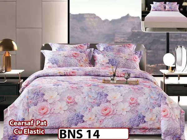 Lenjerie din Bumbac Satinat Gros 6 Piese - BNS 14