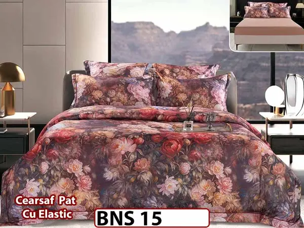Lenjerie din Bumbac Satinat Gros 6 Piese - BNS 15