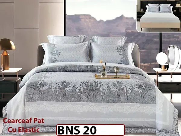 Lenjerie din Bumbac Satinat Gros 6 Piese - BNS 20