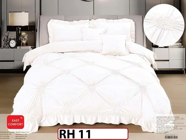 Lenjerie din catifea Brodata 6 piese cu Inimioare - RH11