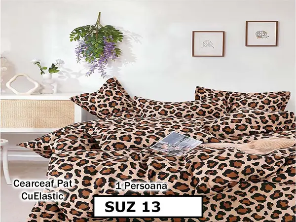 Lenjerie din finet 4 piese 1 Persoana Cearceaf cu Elastec - SUZ 13
