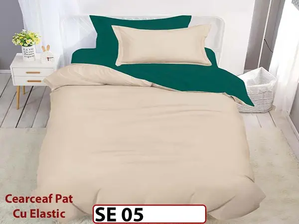 Lenjerie din finet 4 piese 1 Persoana Cearceaf cu Elastic - SE 05