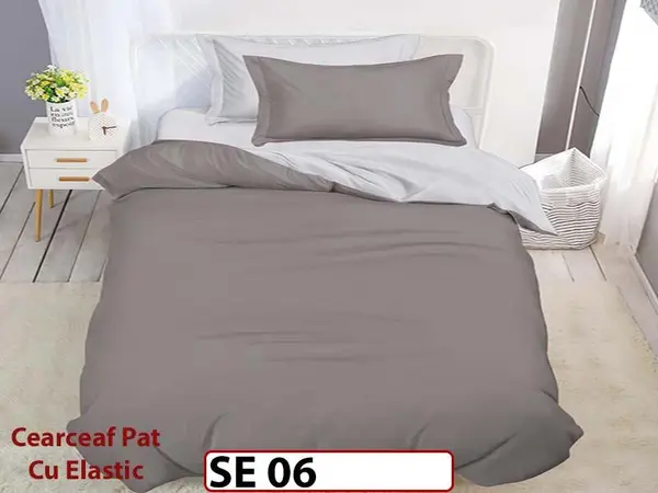 Lenjerie din finet 4 piese 1 Persoana Cearceaf cu Elastic - SE 06